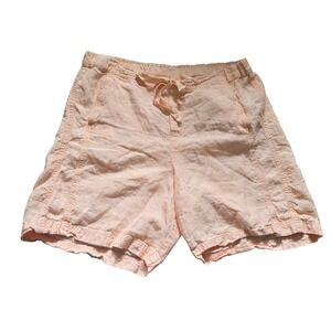J.‎ Jill Linen Shorts Casual Drawstring Waist Pockets Peach Size M